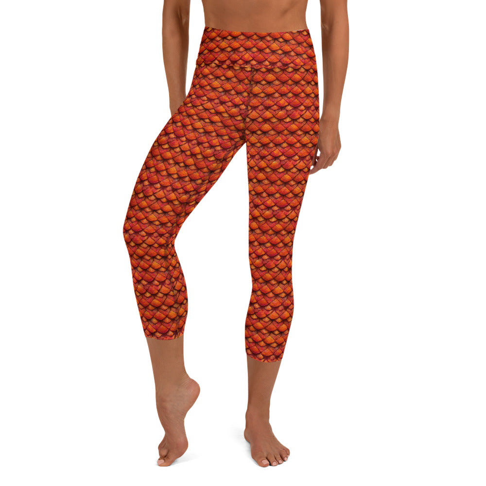 Kurtalor, the Infernal Sentinel of Joy and Peace Yoga Capri Leggings