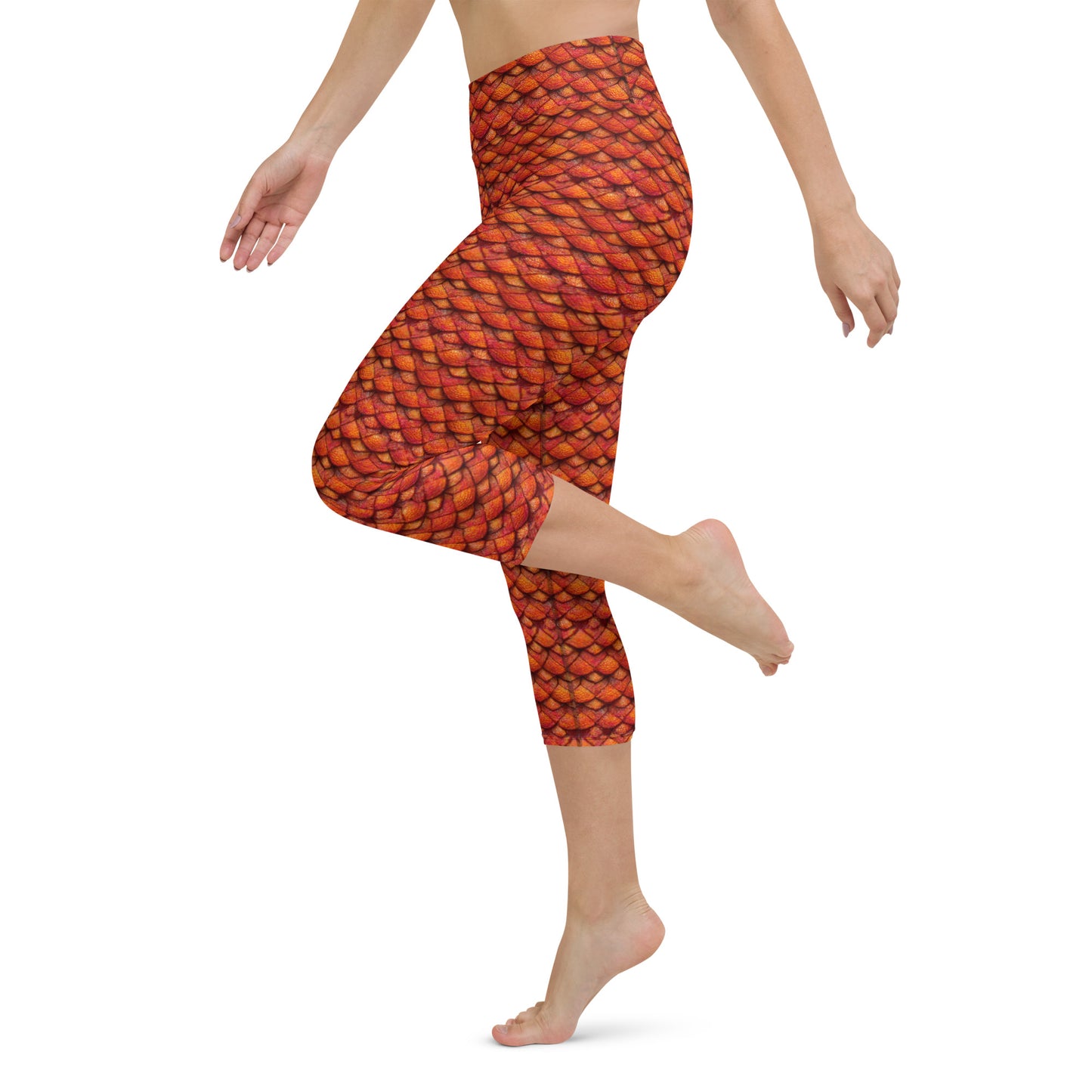 Kurtalor, the Infernal Sentinel of Joy and Peace Yoga Capri Leggings