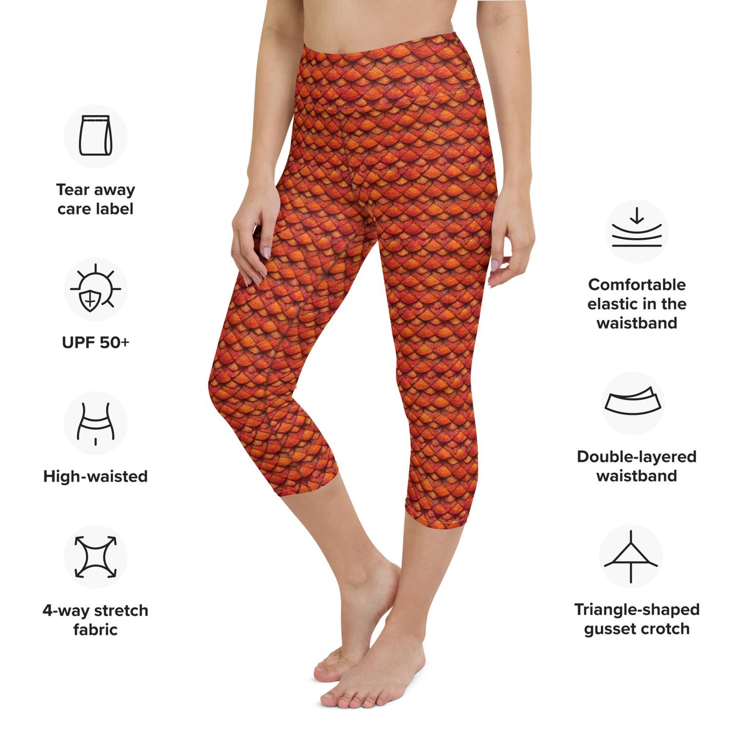 Kurtalor, the Infernal Sentinel of Joy and Peace Yoga Capri Leggings