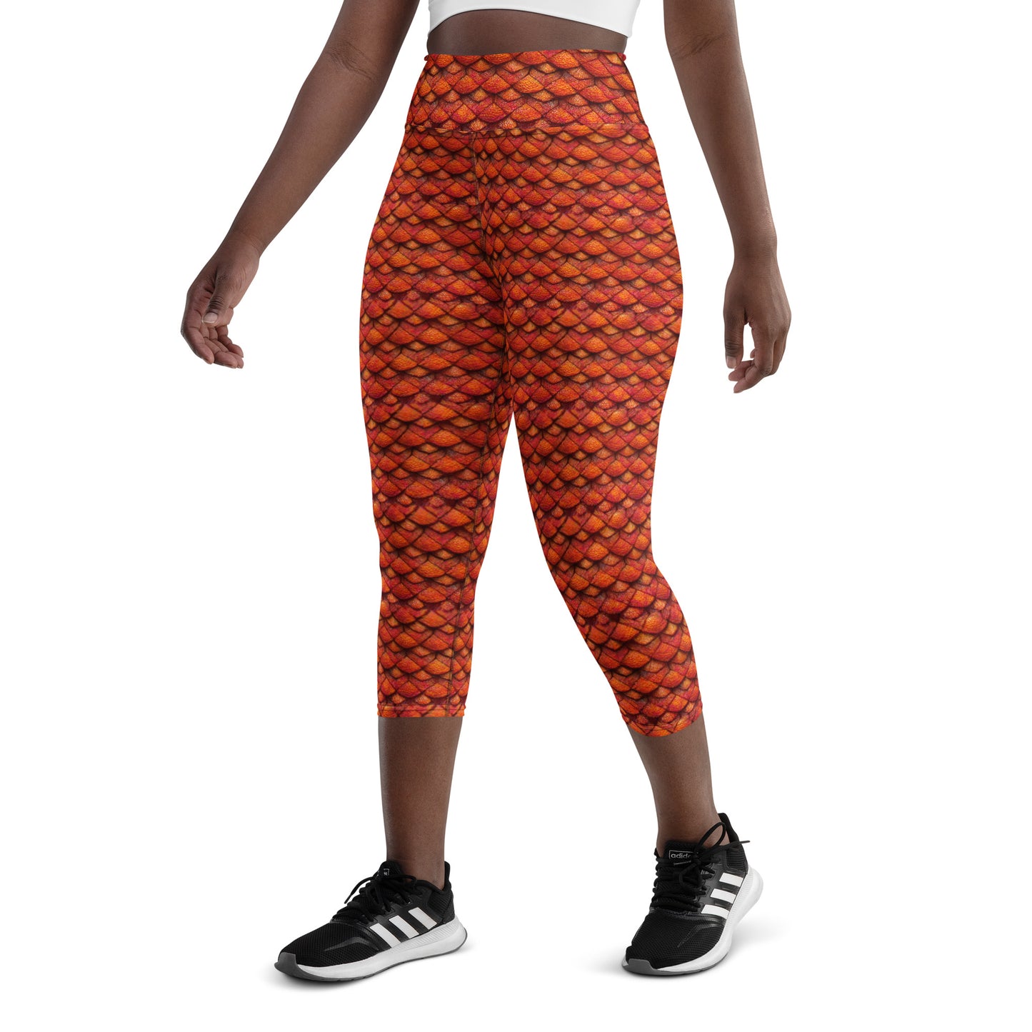 Kurtalor, the Infernal Sentinel of Joy and Peace Yoga Capri Leggings