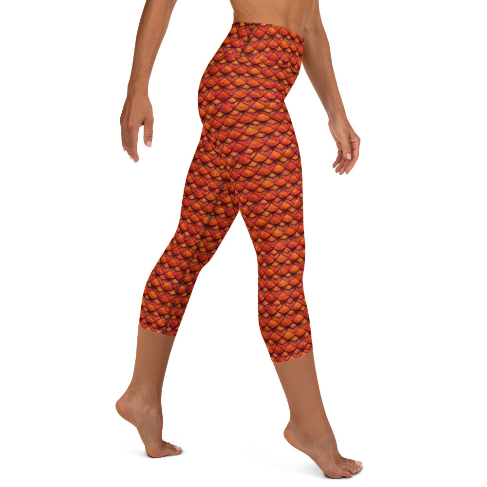 Kurtalor, the Infernal Sentinel of Joy and Peace Yoga Capri Leggings