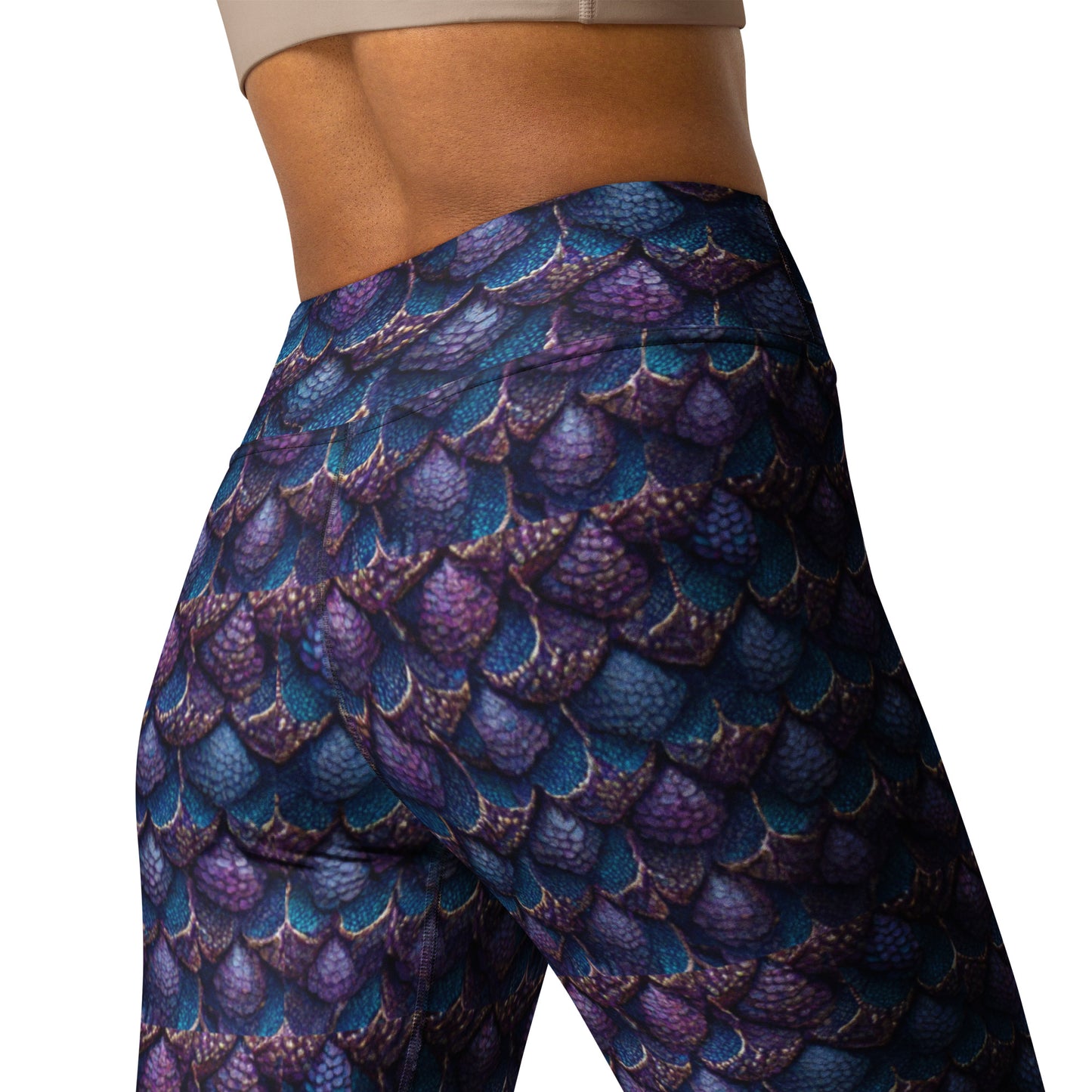 Luminosa, the Radiant Amethyst Drakon Yoga Leggings