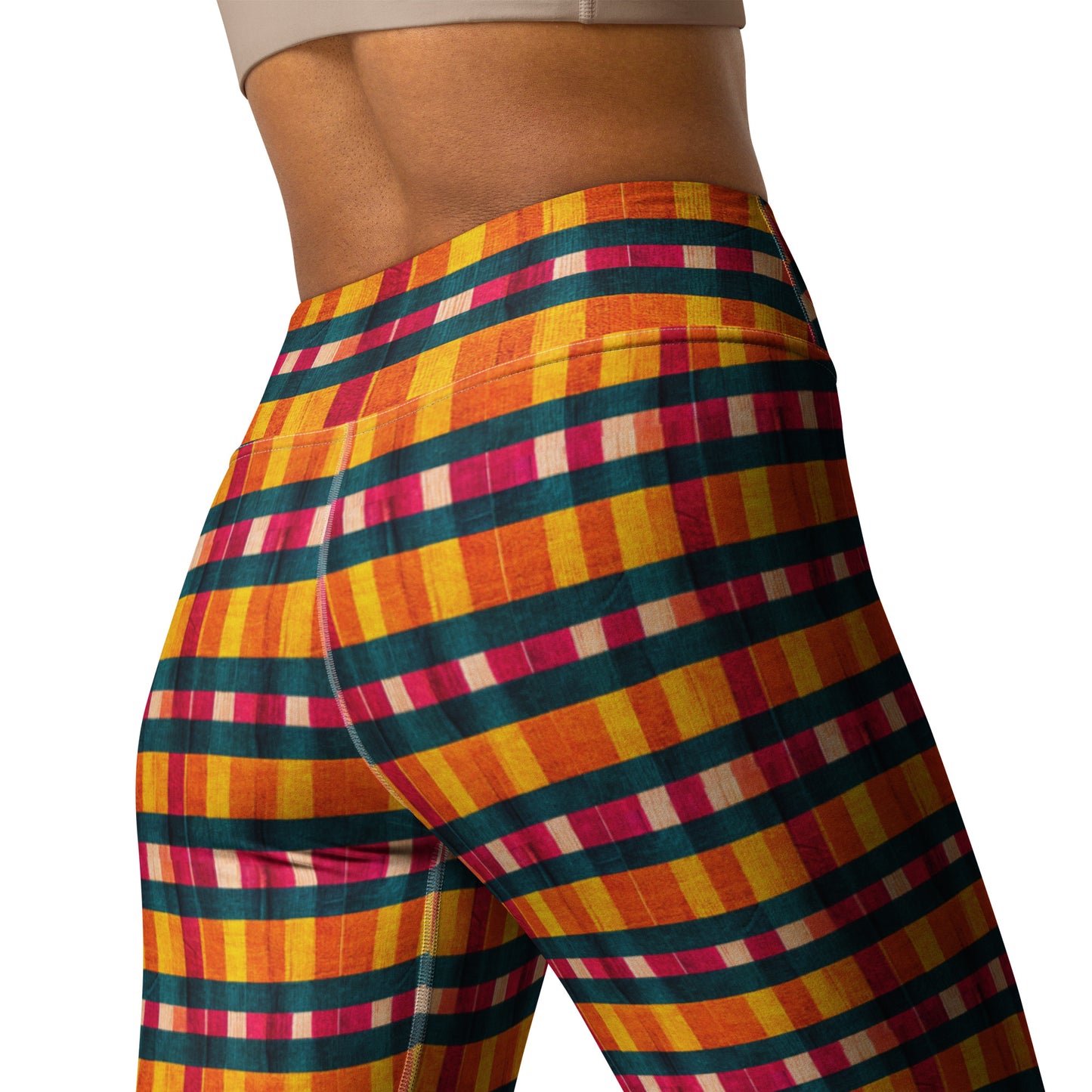 Tropical Fiesta Plaid Yoga Leggings