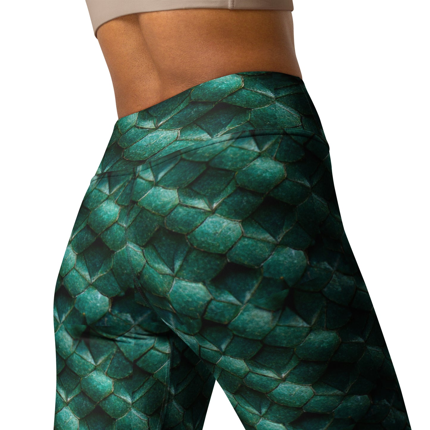 Emeralda the Great Forest Dragon Yoga Leggings