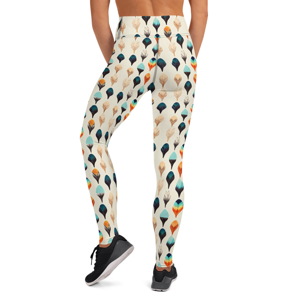 Colorful Plumes Yoga Leggings