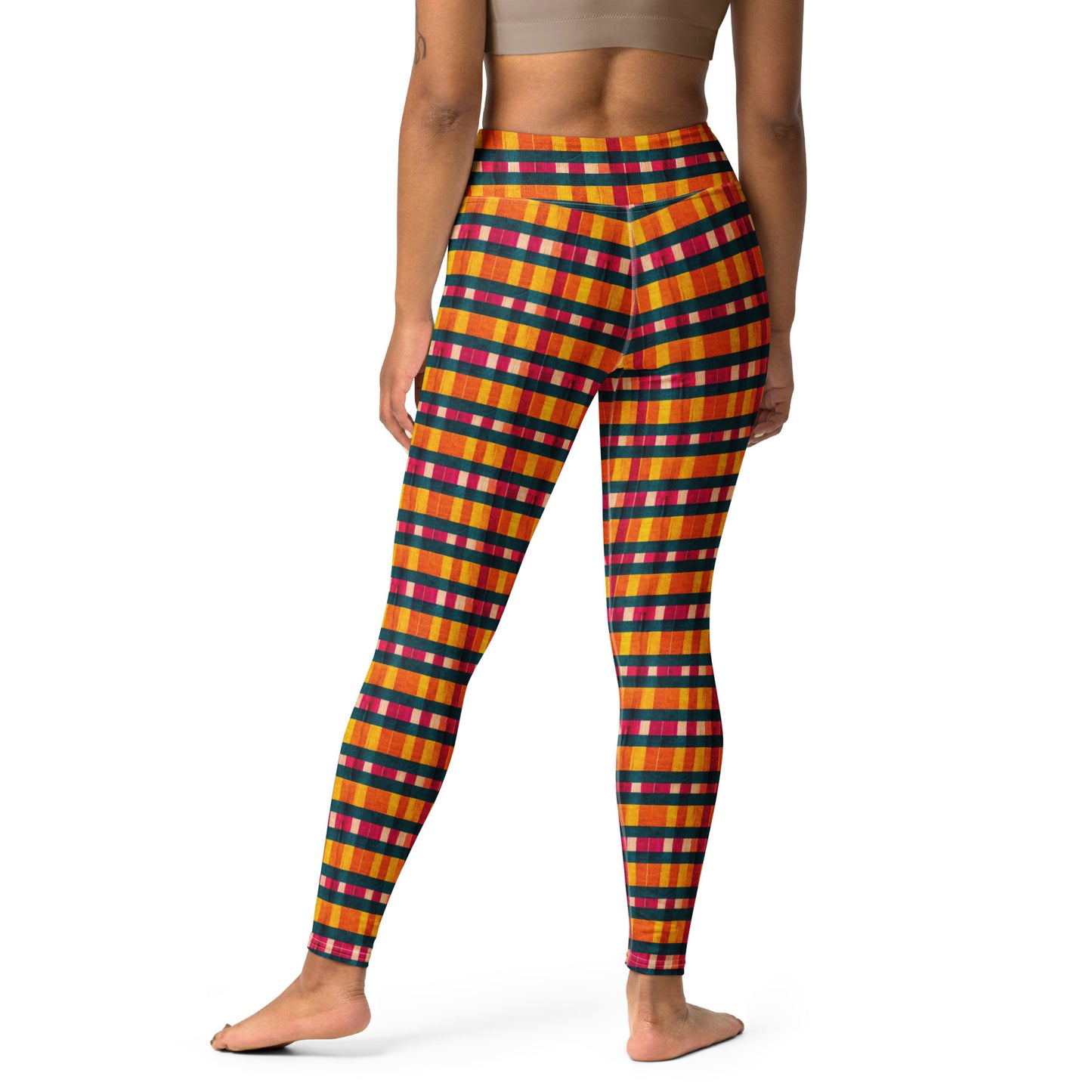 Tropical Fiesta Plaid Yoga Leggings