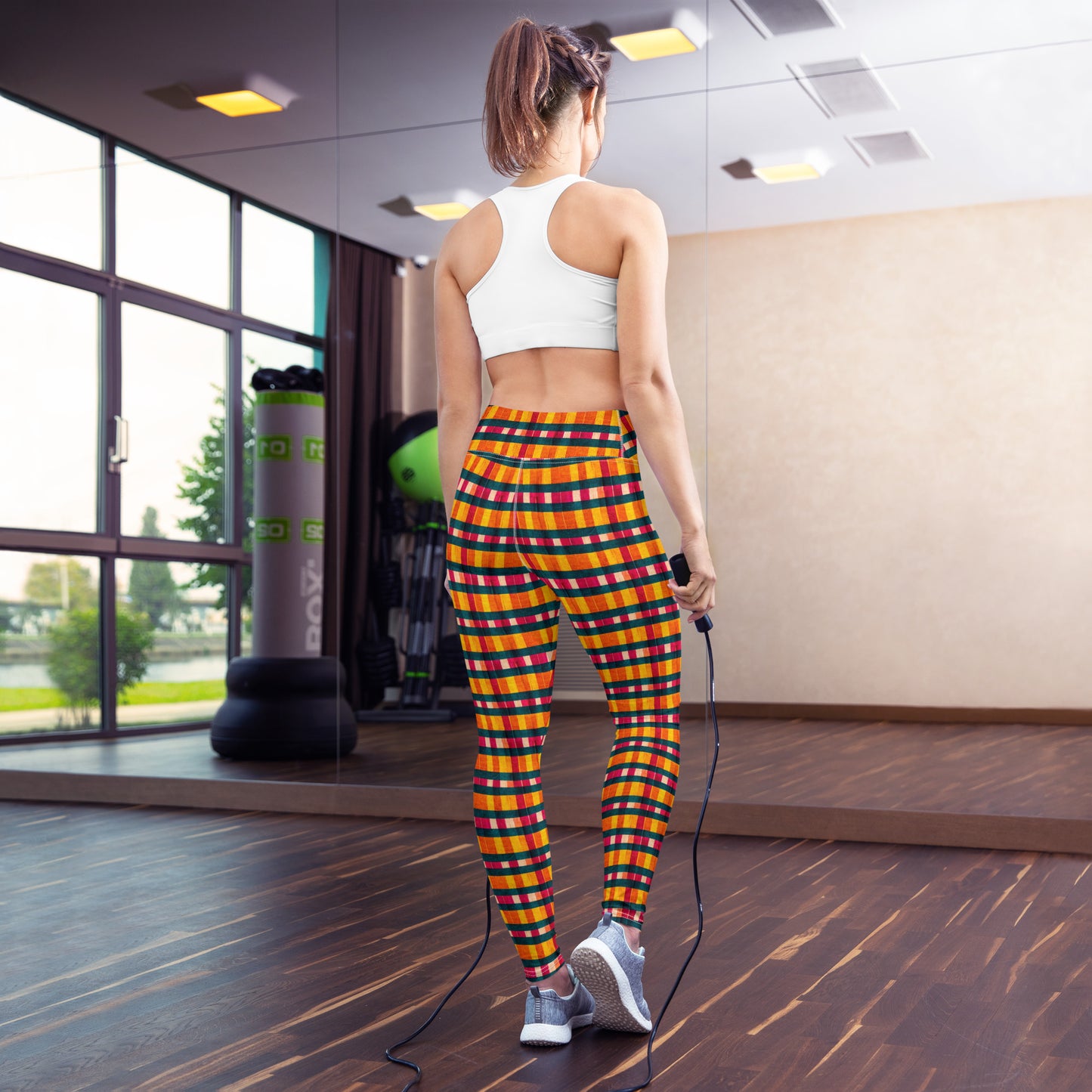 Tropical Fiesta Plaid Yoga Leggings