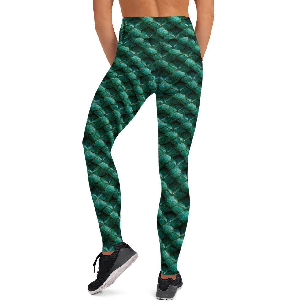 Emeralda the Great Forest Dragon Yoga Leggings