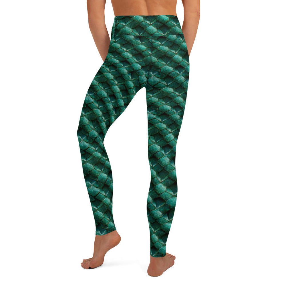 Emeralda the Great Forest Dragon Yoga Leggings