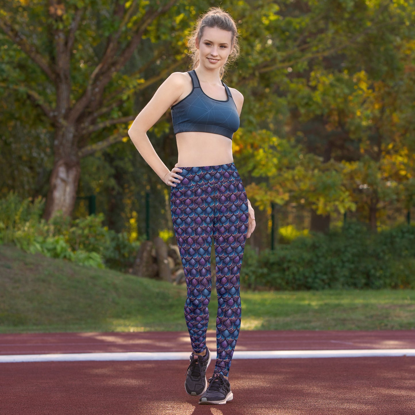 Luminosa, the Radiant Amethyst Drakon Yoga Leggings