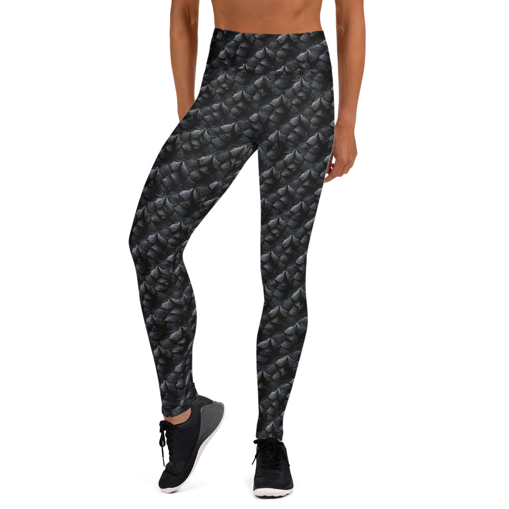 Onyxxor, the Cliff Sentinel Dragon Yoga Leggings