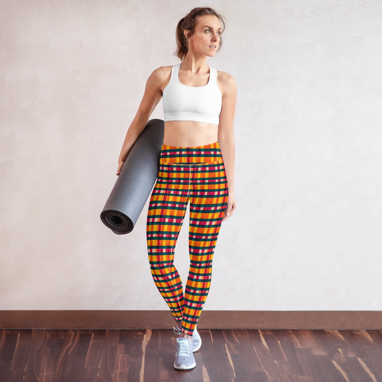 Tropical Fiesta Plaid Yoga Leggings