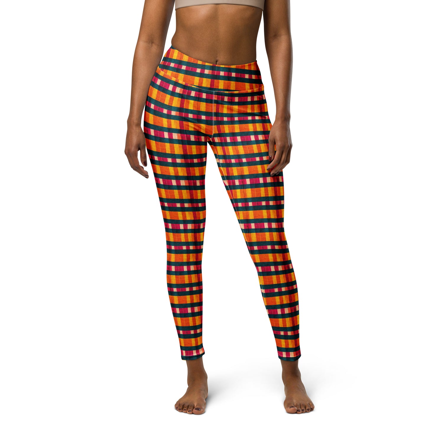 Tropical Fiesta Plaid Yoga Leggings