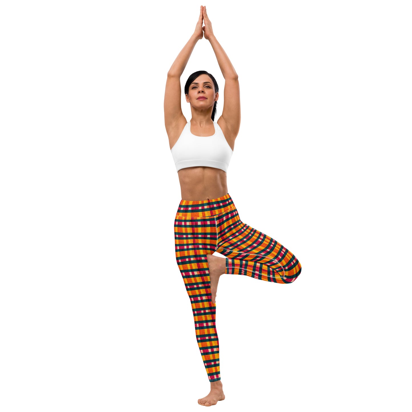 Tropical Fiesta Plaid Yoga Leggings