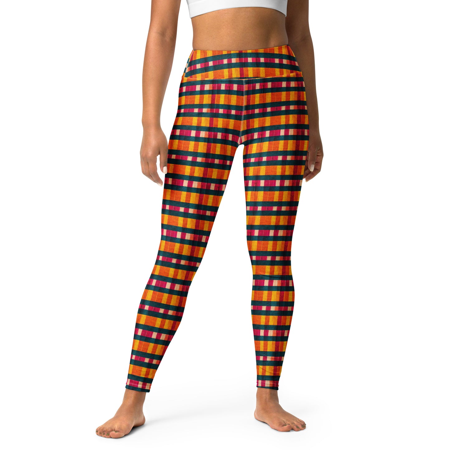 Tropical Fiesta Plaid Yoga Leggings