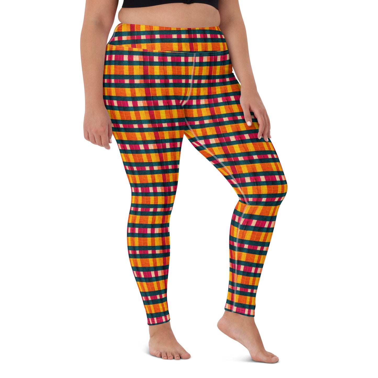 Tropical Fiesta Plaid Yoga Leggings