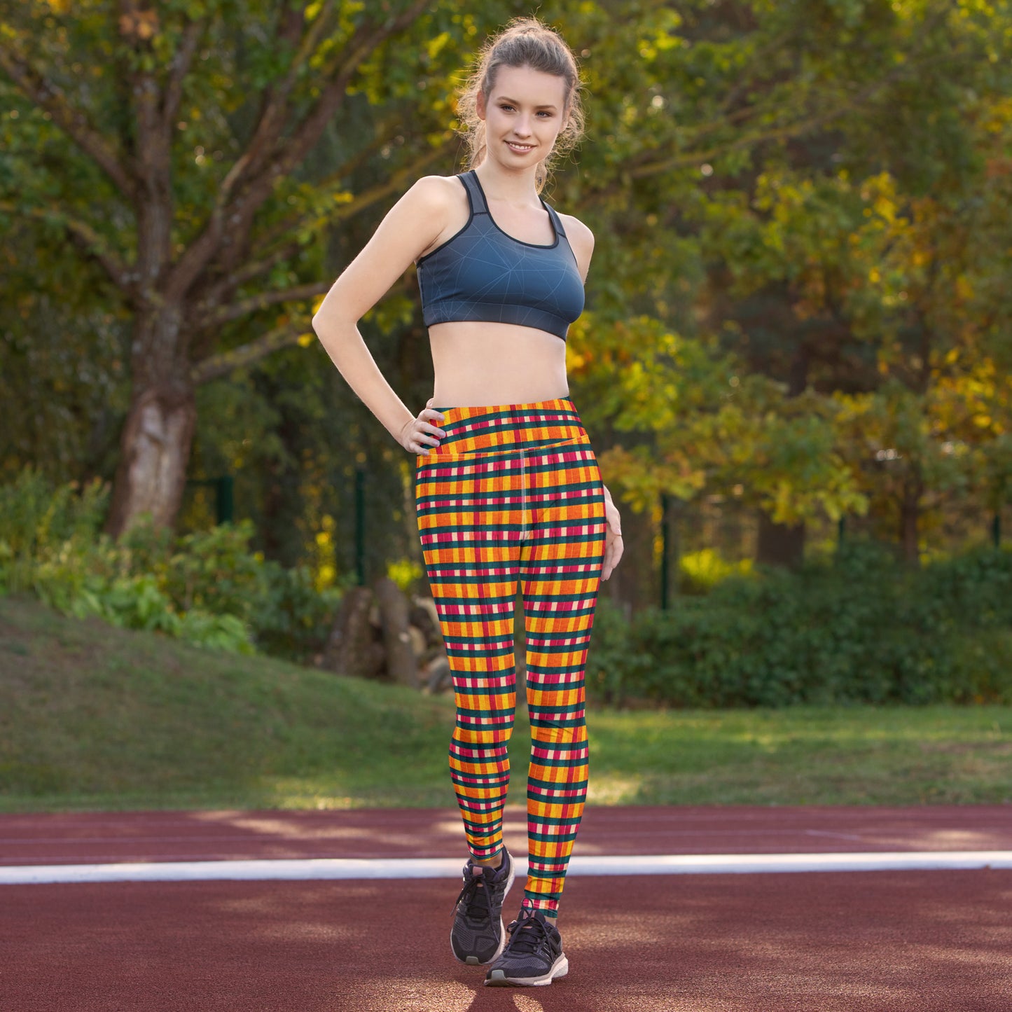 Tropical Fiesta Plaid Yoga Leggings