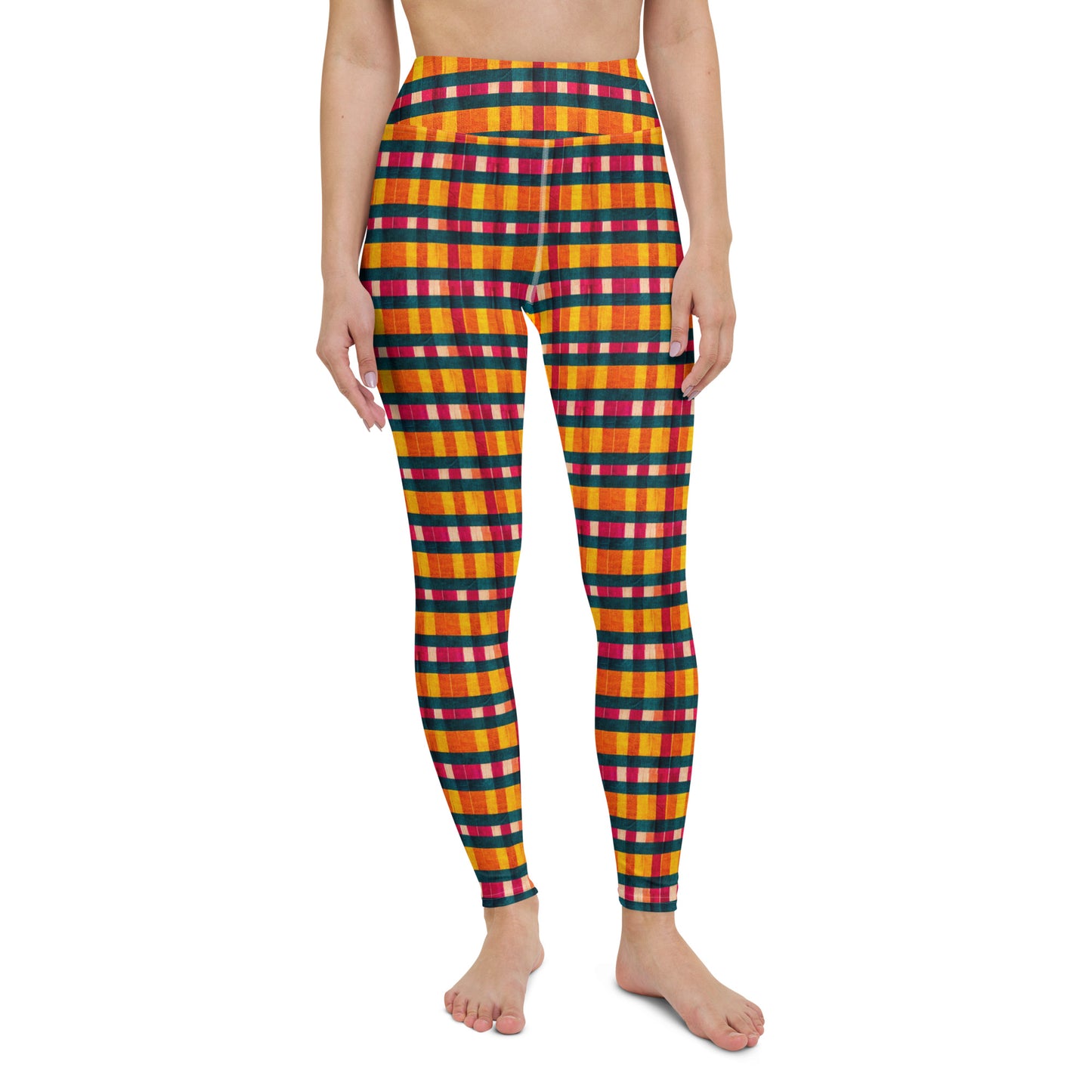 Tropical Fiesta Plaid Yoga Leggings