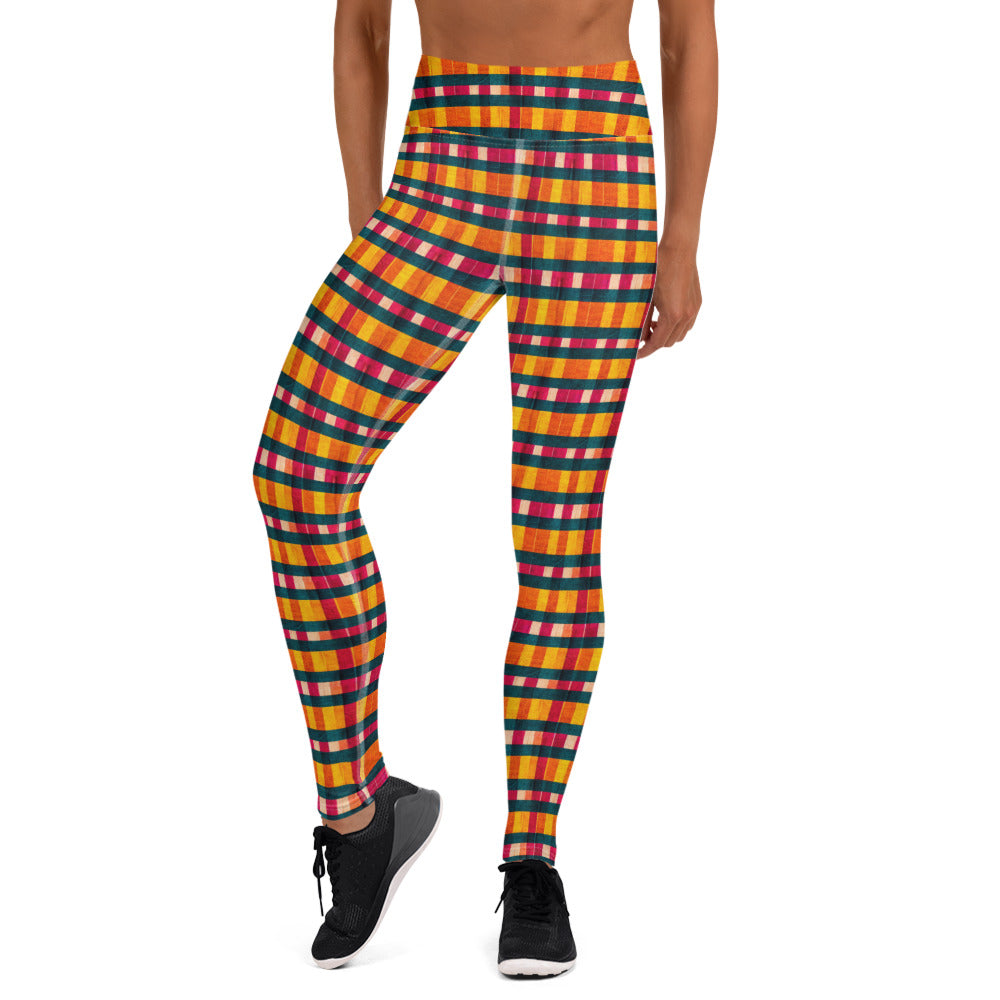 Tropical Fiesta Plaid Yoga Leggings