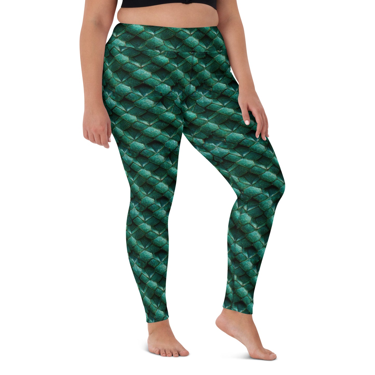 Emeralda the Great Forest Dragon Yoga Leggings