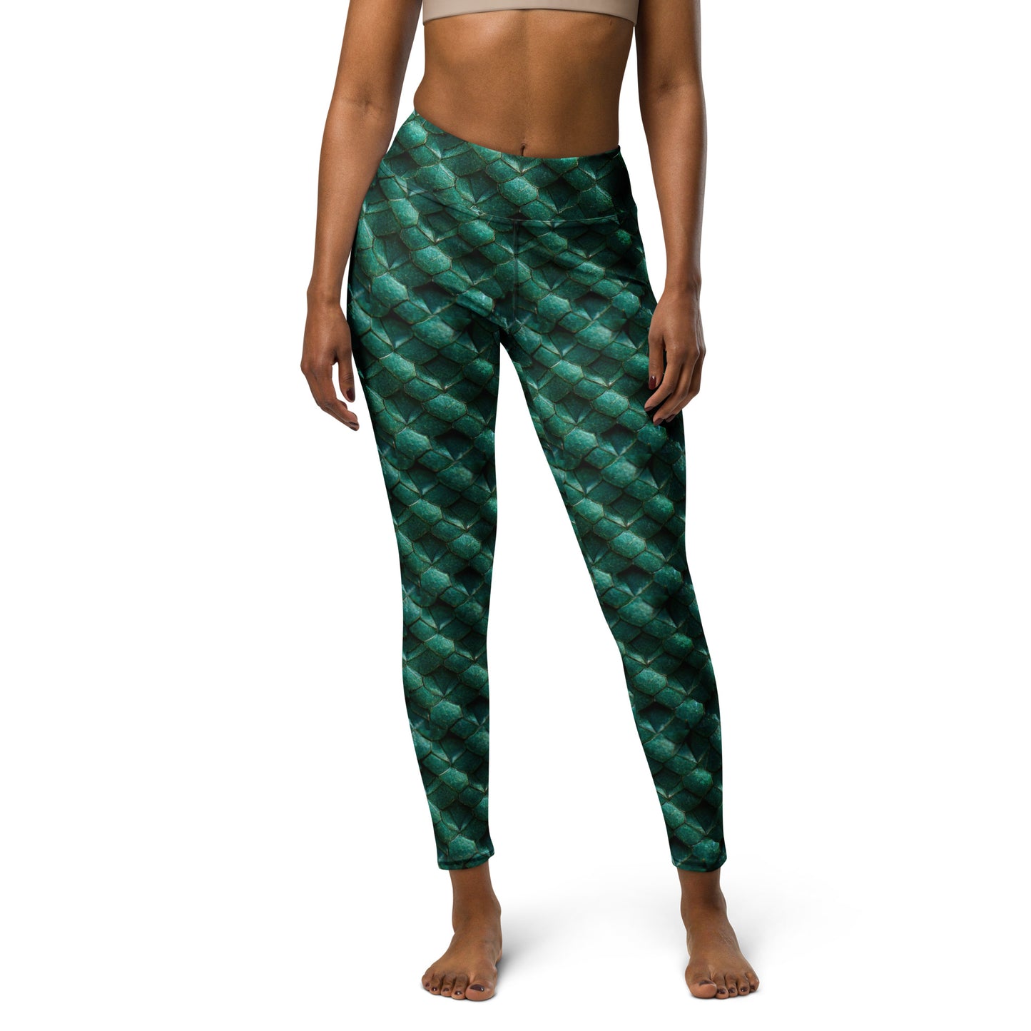 Emeralda the Great Forest Dragon Yoga Leggings