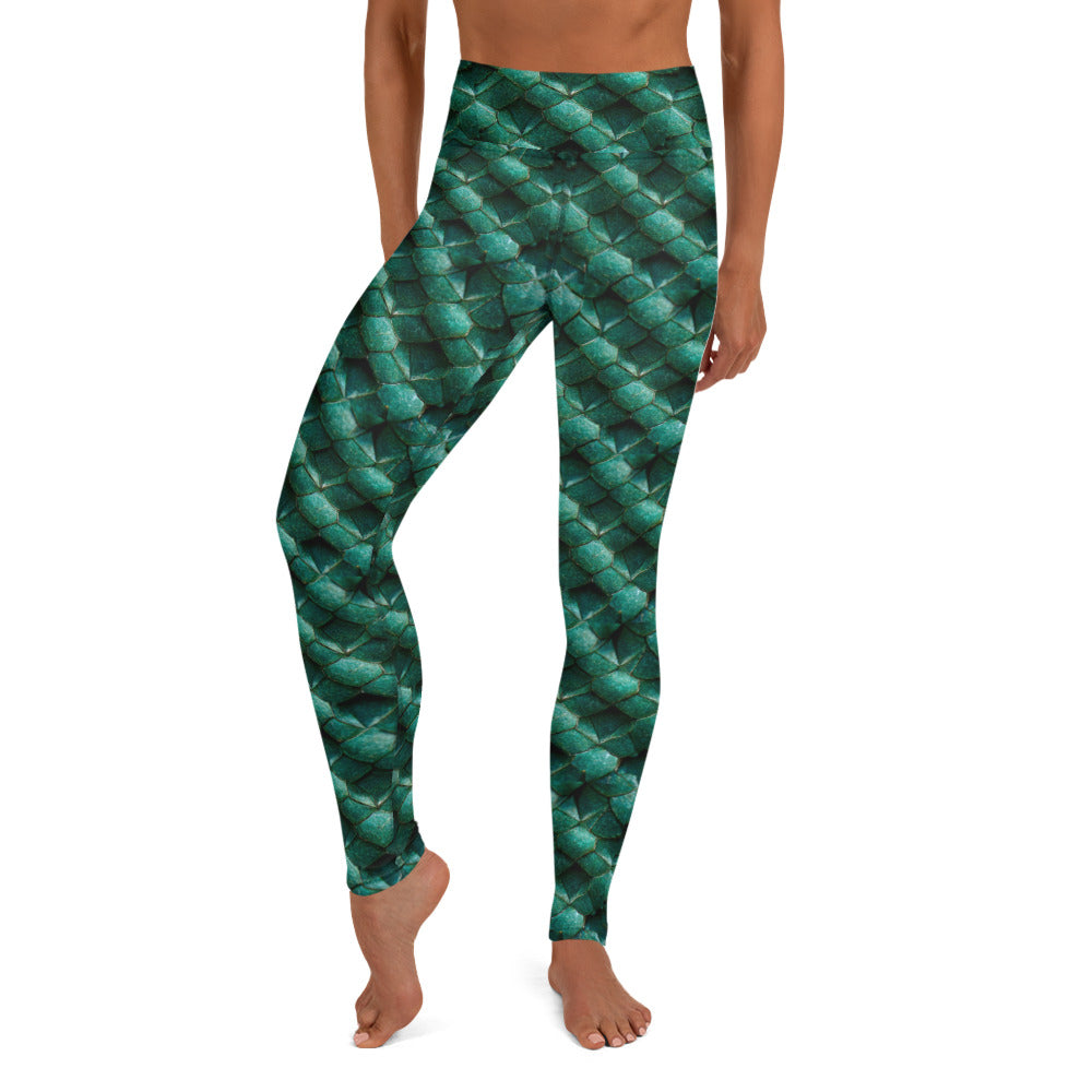 Emeralda the Great Forest Dragon Yoga Leggings