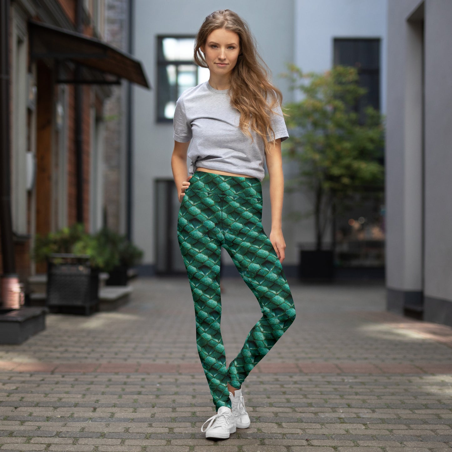 Emeralda the Great Forest Dragon Yoga Leggings