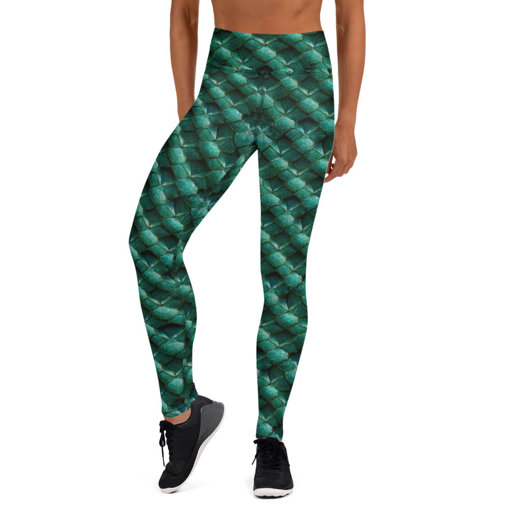 Emeralda the Great Forest Dragon Yoga Leggings