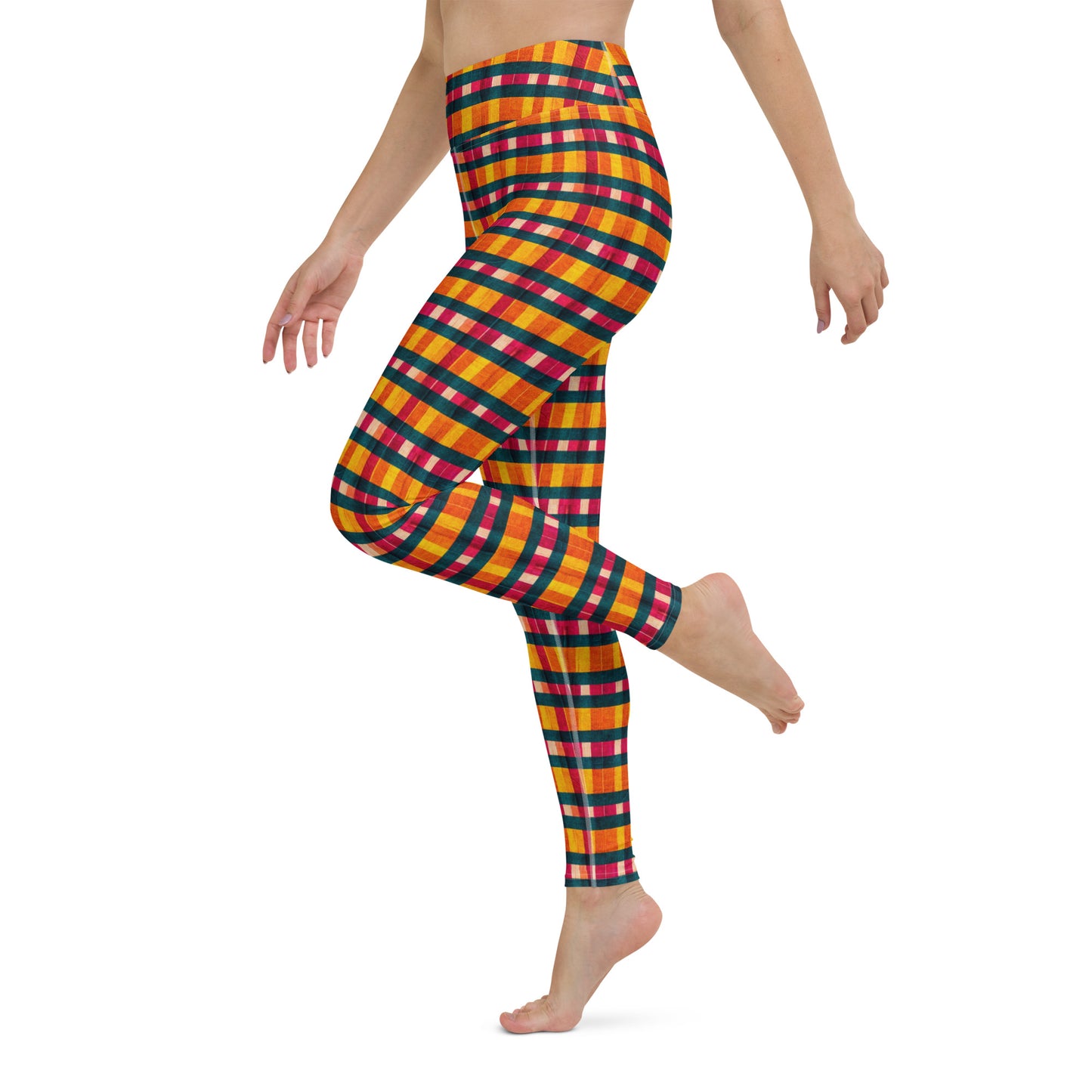 Tropical Fiesta Plaid Yoga Leggings