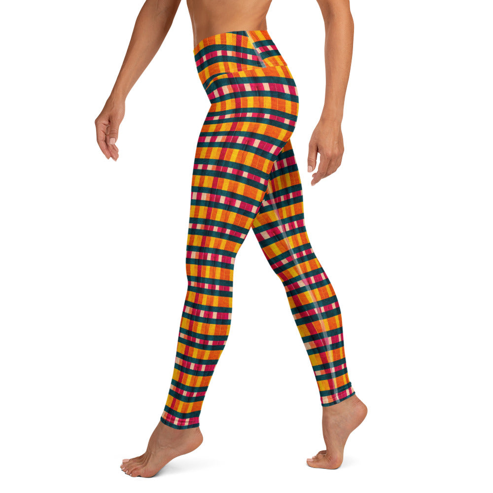 Tropical Fiesta Plaid Yoga Leggings