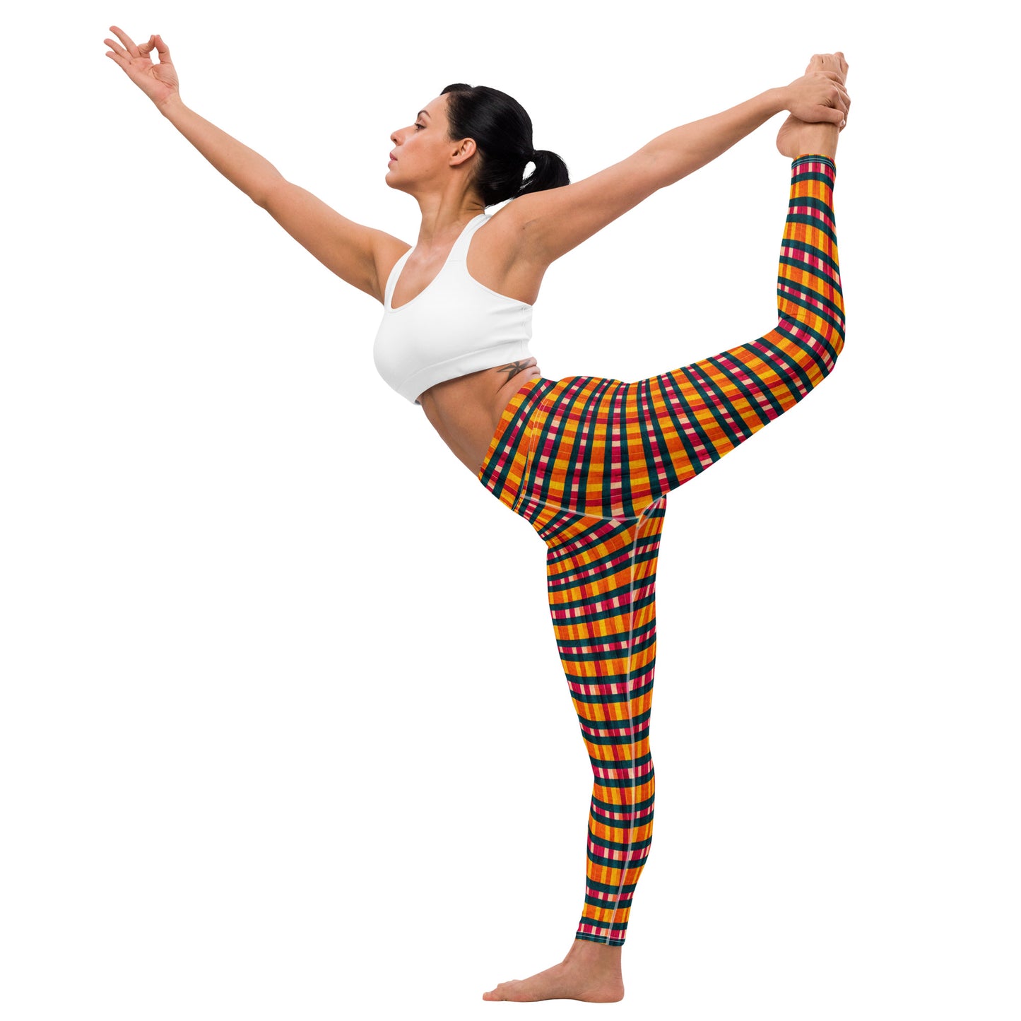 Tropical Fiesta Plaid Yoga Leggings