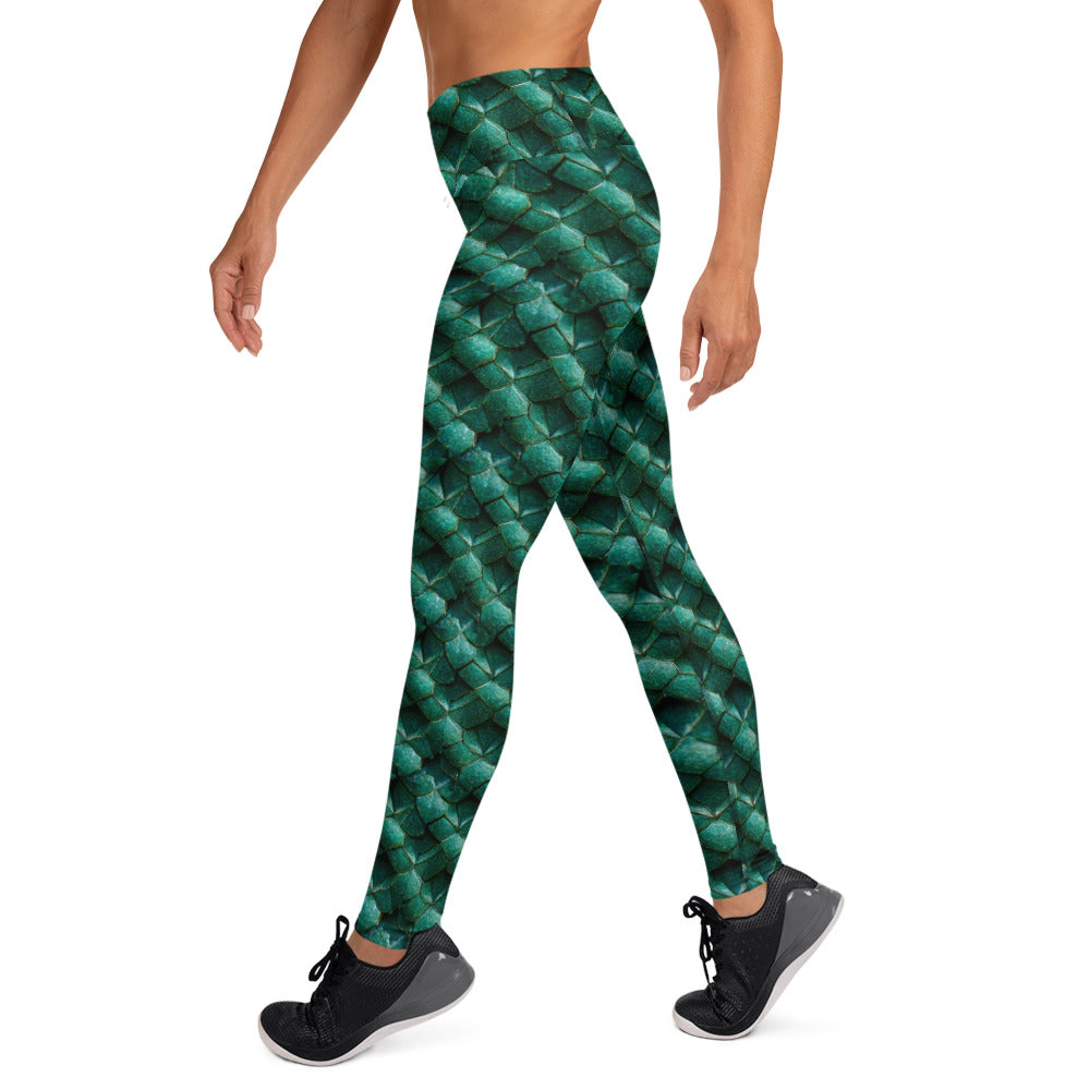 Emeralda the Great Forest Dragon Yoga Leggings