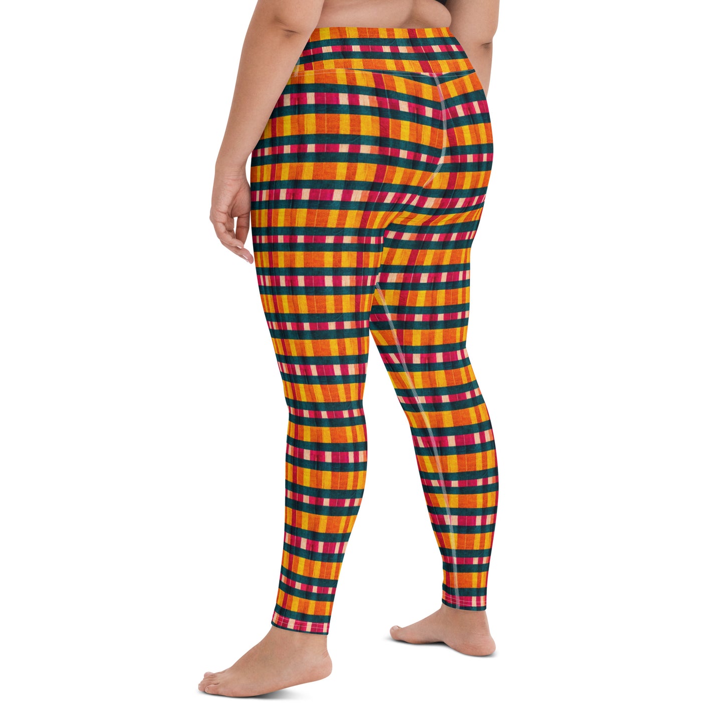 Tropical Fiesta Plaid Yoga Leggings