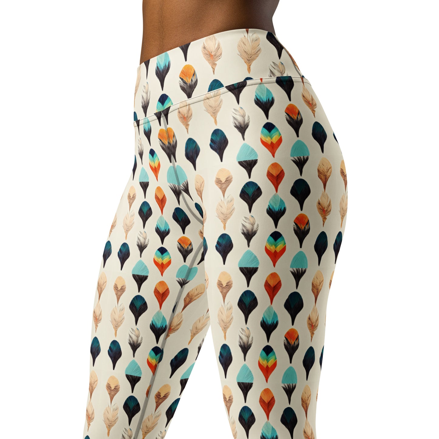 Colorful Plumes Yoga Leggings