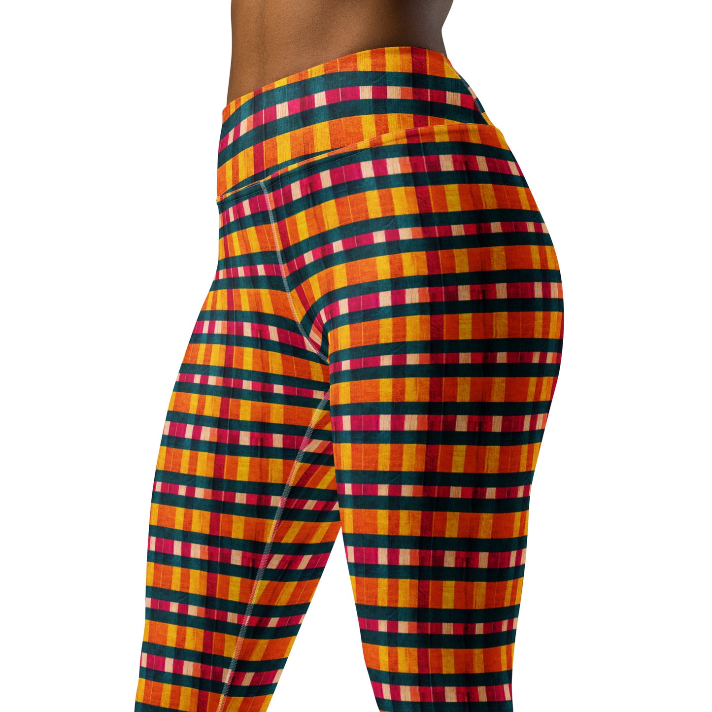 Tropical Fiesta Plaid Yoga Leggings