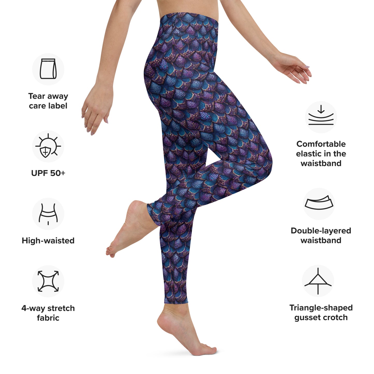 Luminosa, the Radiant Amethyst Drakon Yoga Leggings