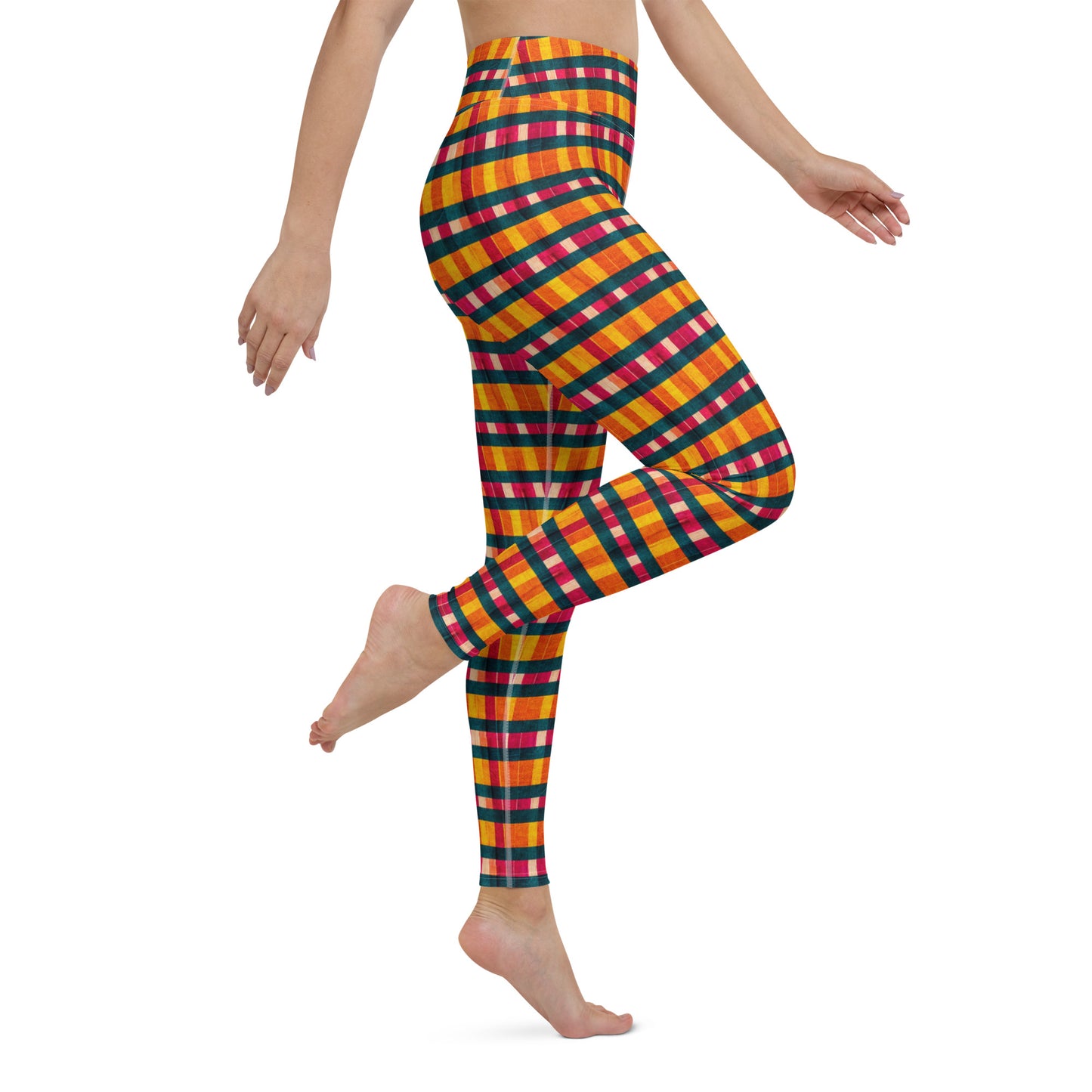 Tropical Fiesta Plaid Yoga Leggings