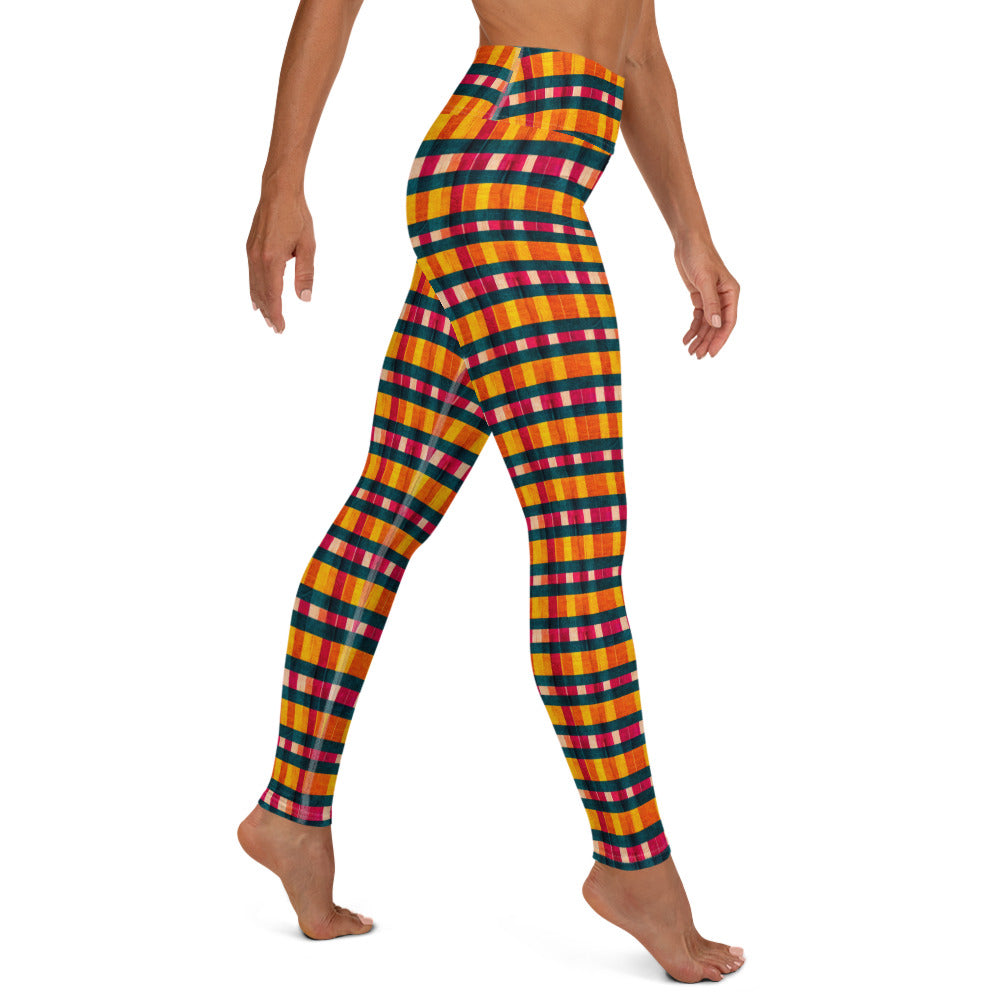 Tropical Fiesta Plaid Yoga Leggings