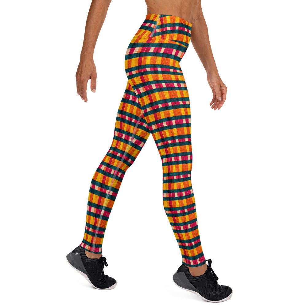 Tropical Fiesta Plaid Yoga Leggings