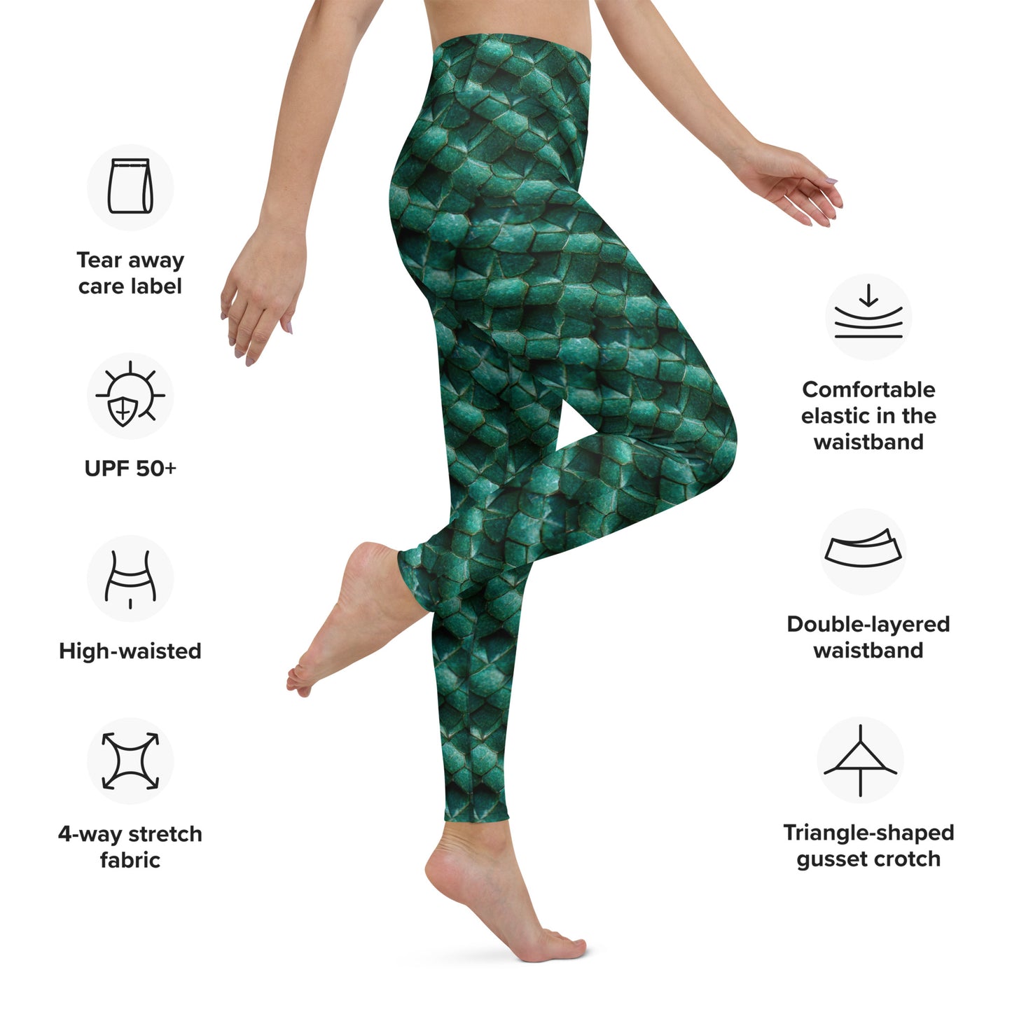 Emeralda the Great Forest Dragon Yoga Leggings