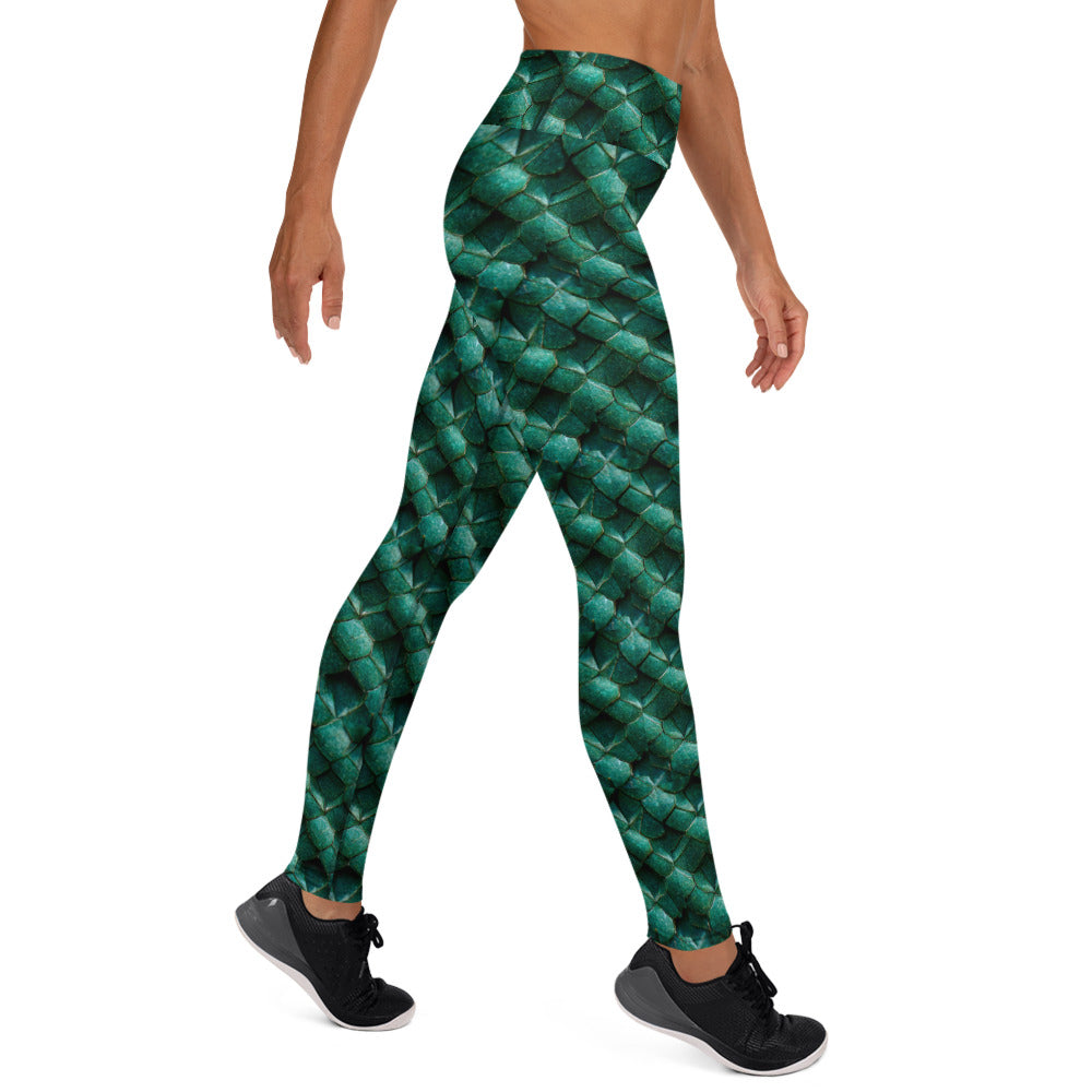 Emeralda the Great Forest Dragon Yoga Leggings