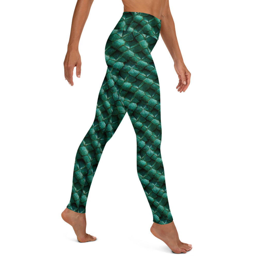 Emeralda the Great Forest Dragon Yoga Leggings