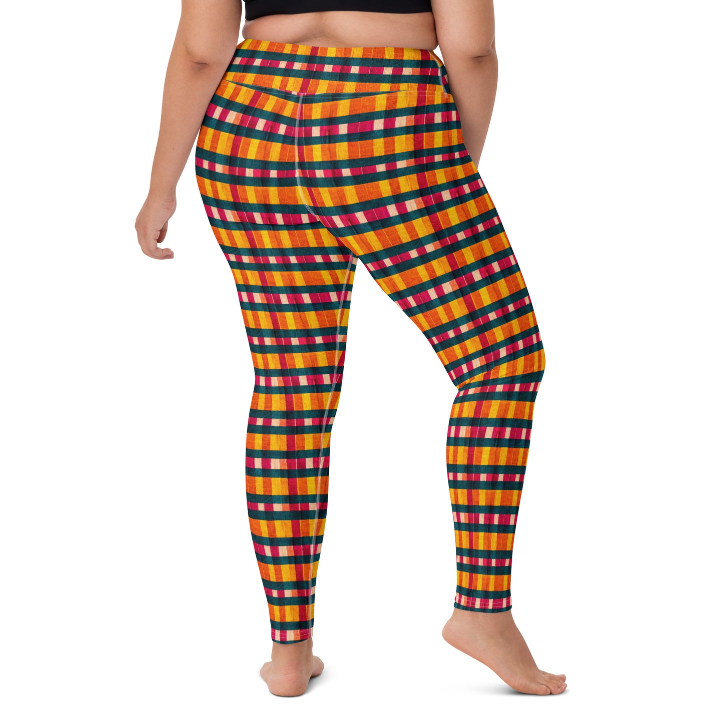 Tropical Fiesta Plaid Yoga Leggings