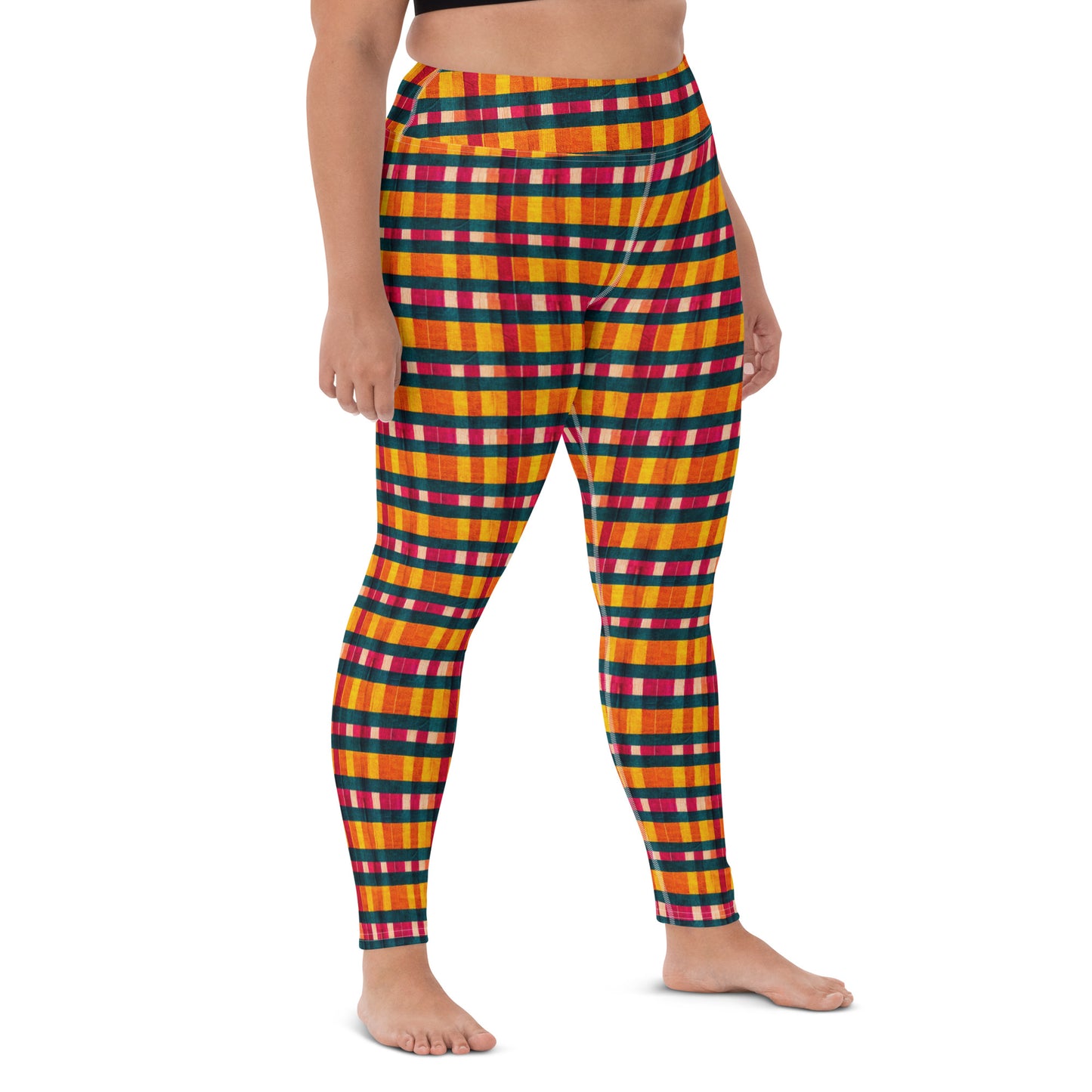 Tropical Fiesta Plaid Yoga Leggings