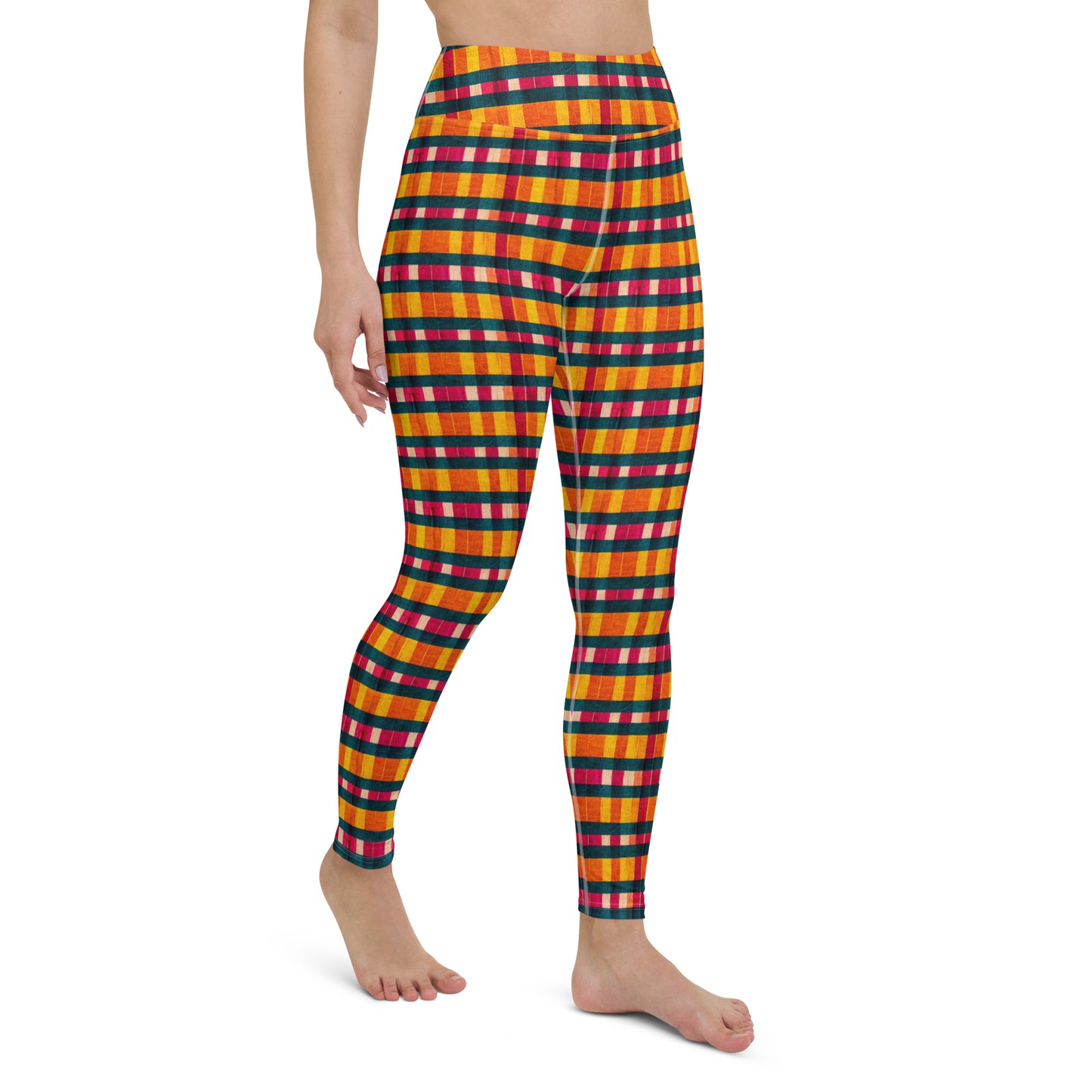 Tropical Fiesta Plaid Yoga Leggings