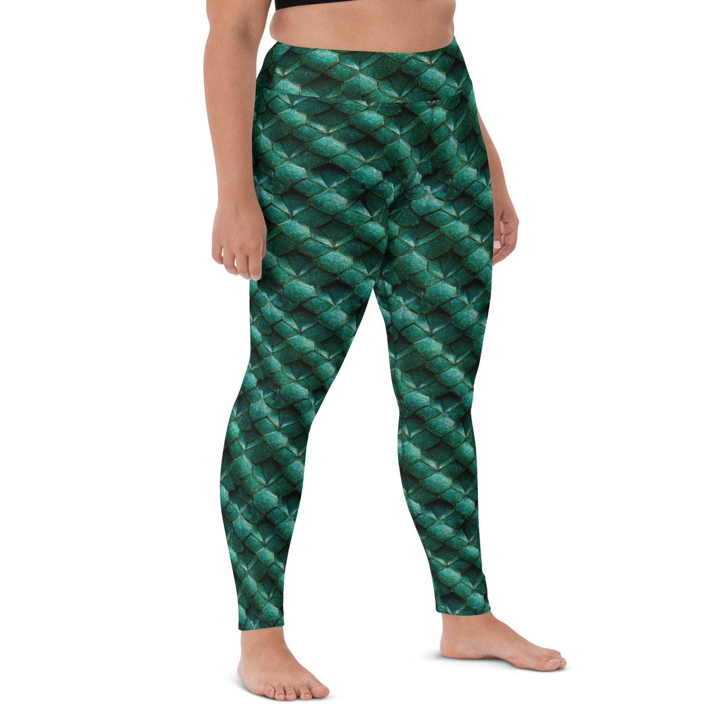 Emeralda the Great Forest Dragon Yoga Leggings