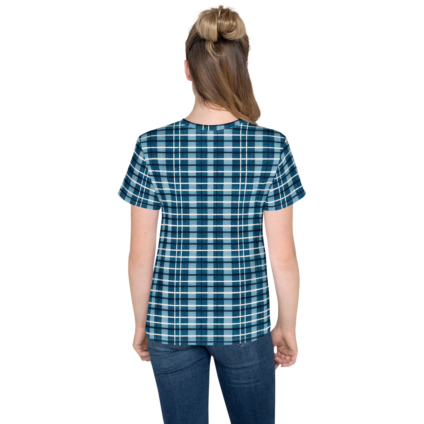 Scotsman’s Skyward Plaid Junior Girl’s crew neck t-shirt