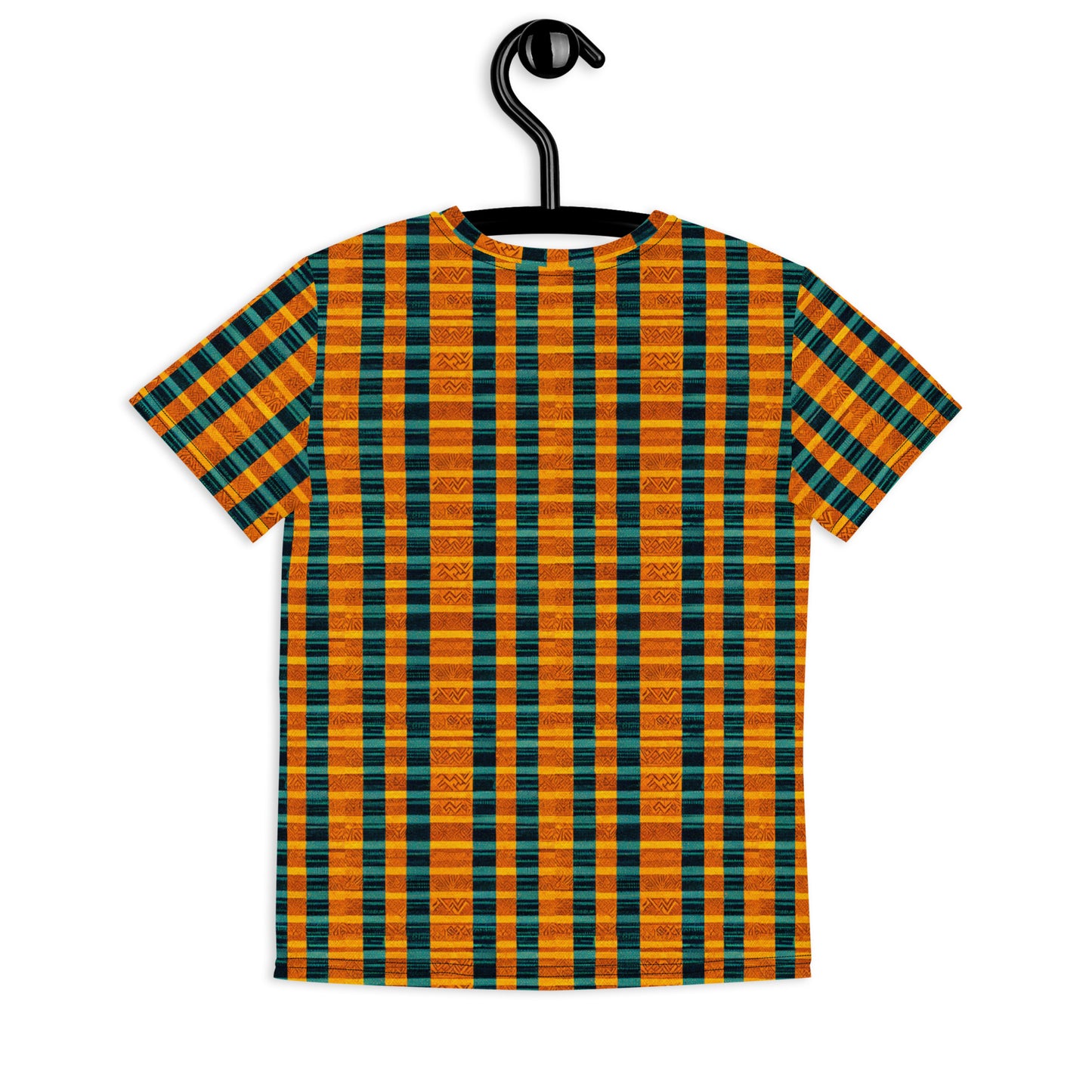 Teal & Tangerine Tapestry Junior Boy’s crew neck t-shirt