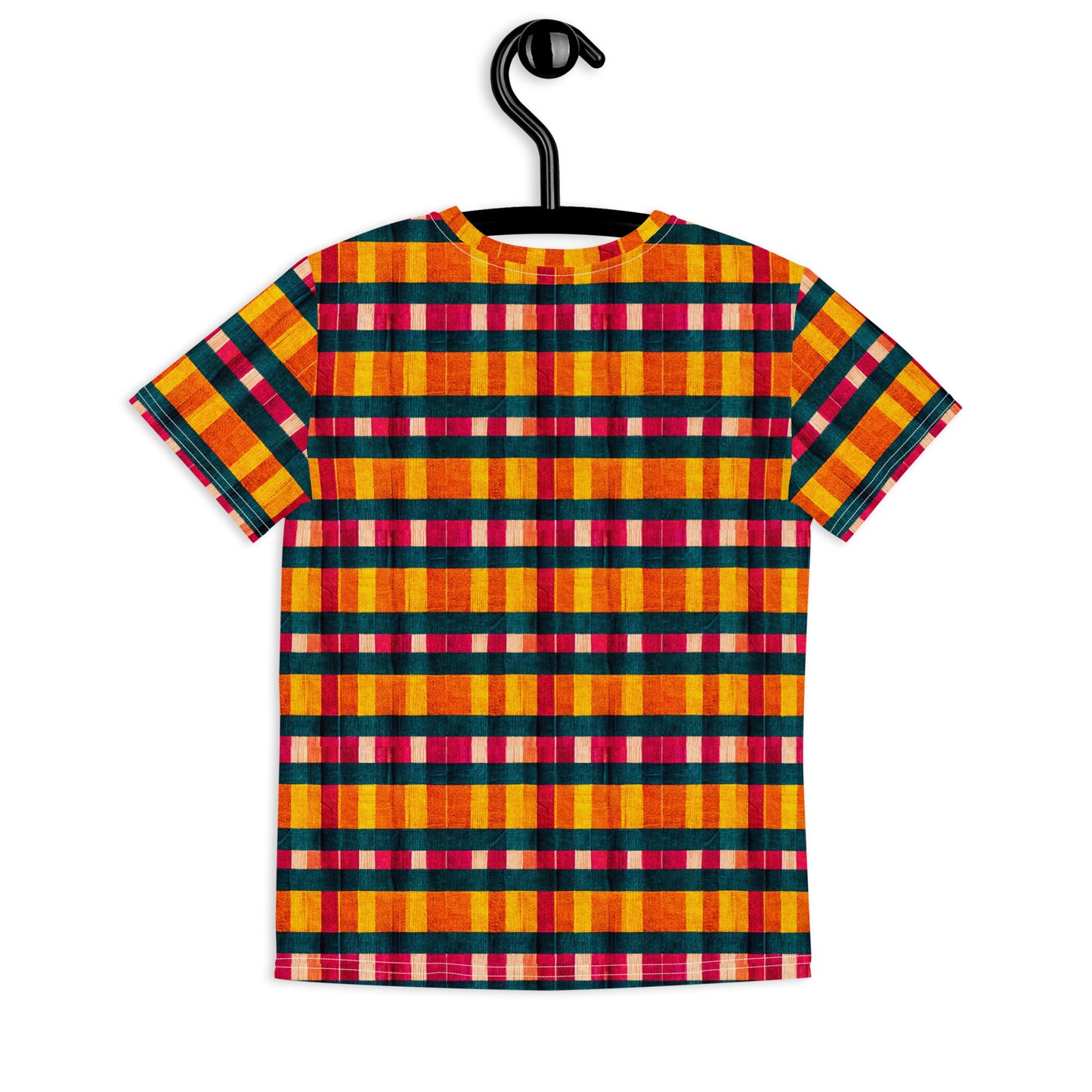 Tropical Fiesta Plaid Junior Boy’s crew neck t-shirt