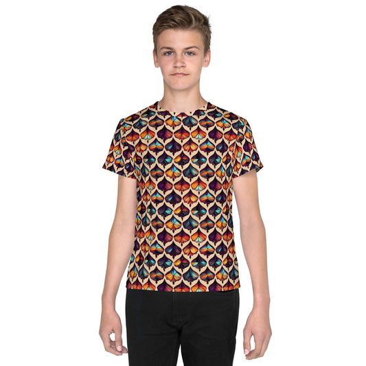 Butterfly Kaleidoscope Junior Boy’s crew neck t-shirt